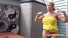 TRACY LICKS….Will get caught by Naughty Neighbor!